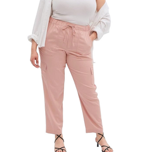 Light Pink Gap Easy Pants Cargo Straight Leg Trouser Drawstring Pants Size L